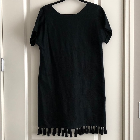 Madewell embroidered navy with tassel fringe dress - Picture 2 of 7